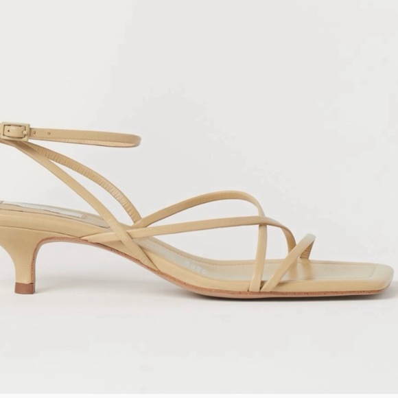 H&M Shoes - NWT H&M Premium leather kitten heel wrap sandal